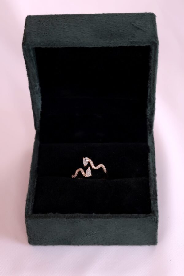 Elegant Snake-Inspired Gold Ring with Sparkling Gemstones – A Symbol of Power & Mystery - Image 8