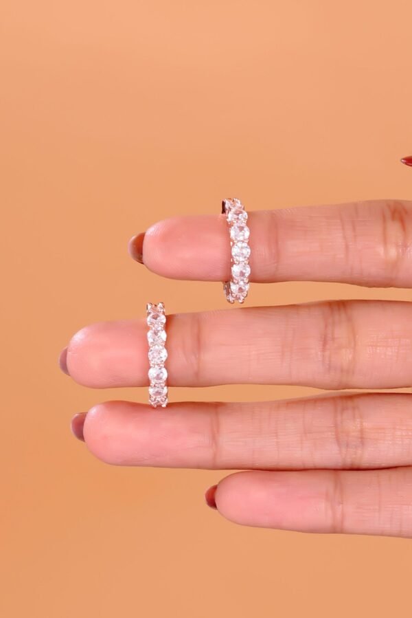 Luxurious Rose Gold Diamond Hoop Earrings – Timeless Sparkle & Elegance - Image 3