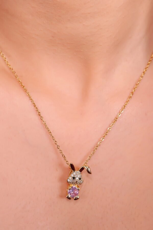 Adorable Bunny Pendant Necklace with Sparkling Pink Crystal – A Cute & Charming Jewelry Piece for Bunny Lovers - Image 7