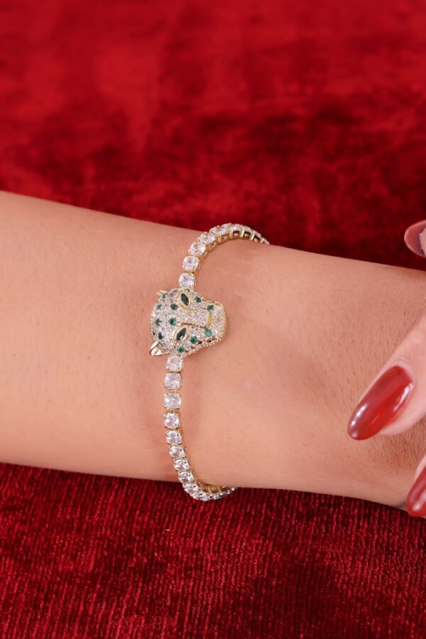 Elegant Panther Bracelet with Sparkling Stones – Fierce & Luxurious Style