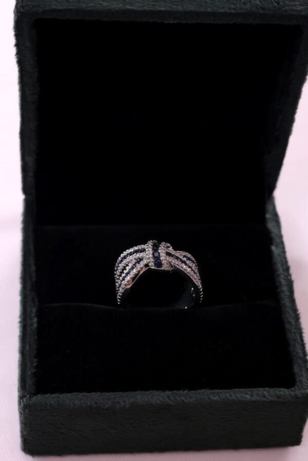 Elegant Sapphire and Diamond Knot Ring – A Timeless Symbol of Love & Unity - Image 2