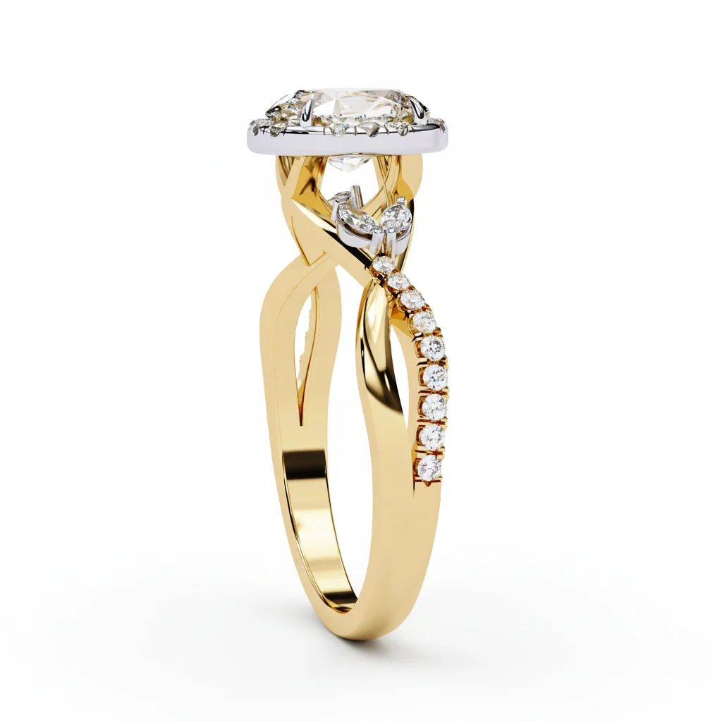 Twisted Pave Diamond Ring