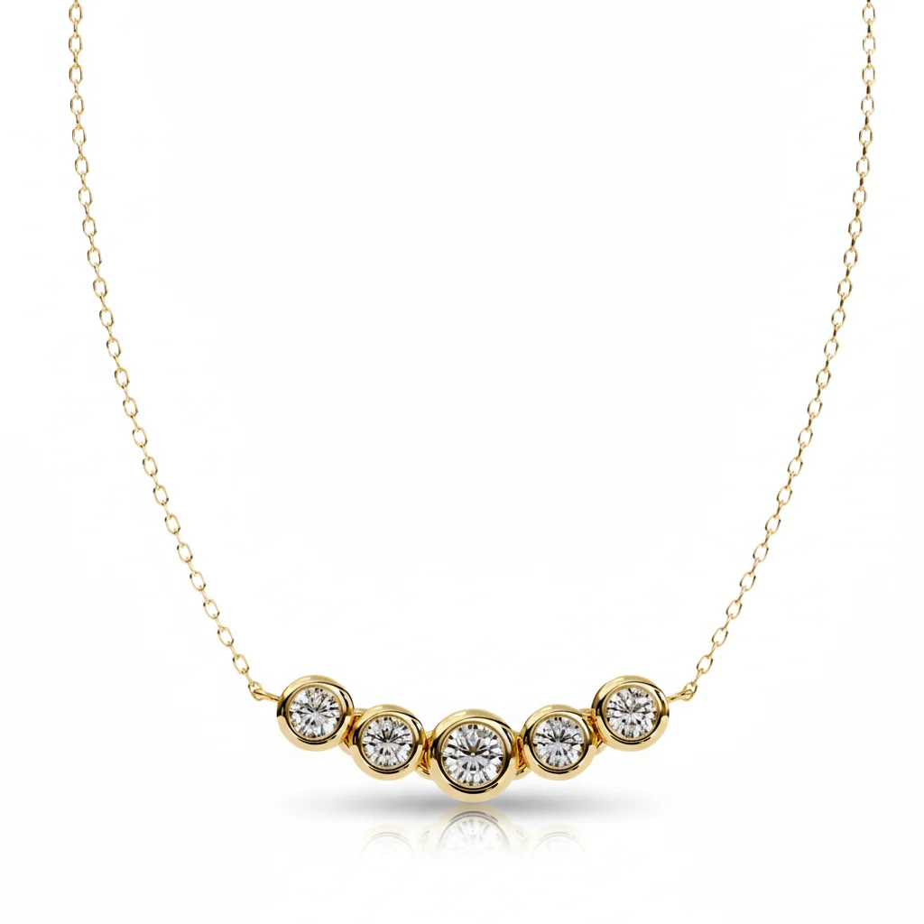 Curved Diamond Bar Pendant