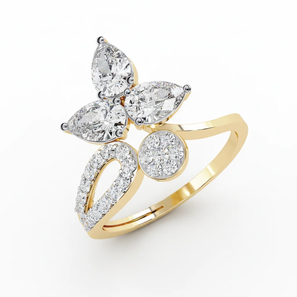 Floral Sparkle Diamond Ring