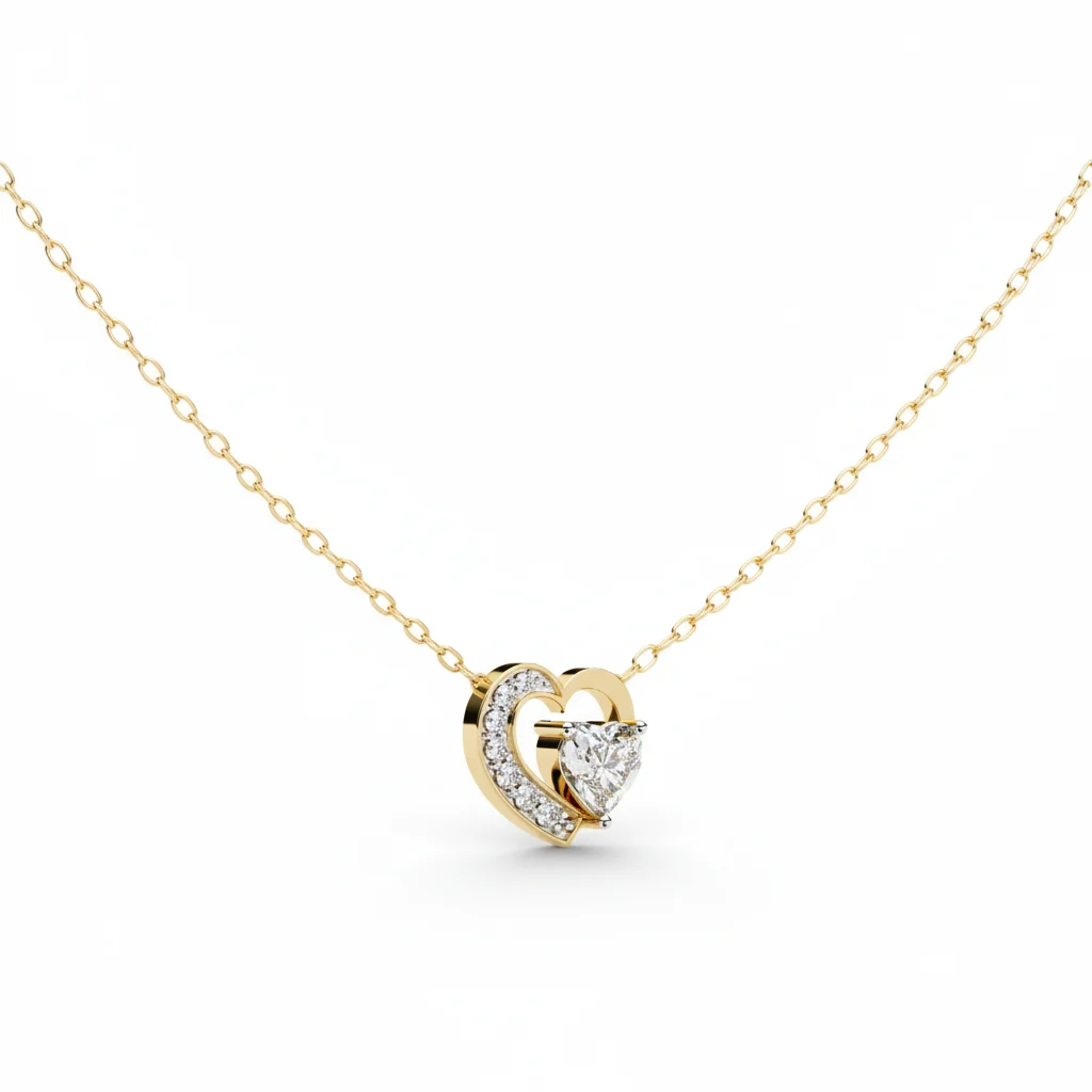 Heart shaped diamond pendant
