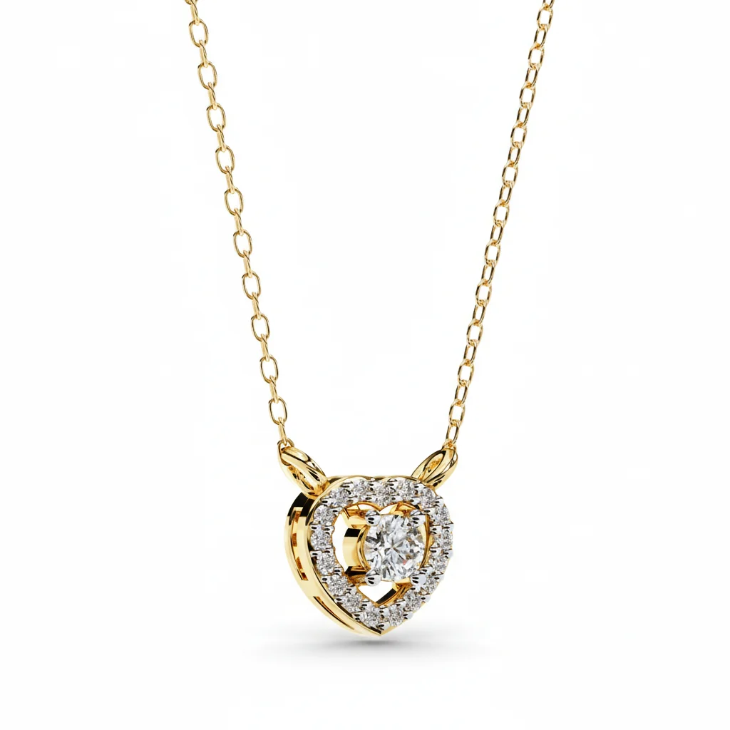 Dancing Diamond Heart Pendant