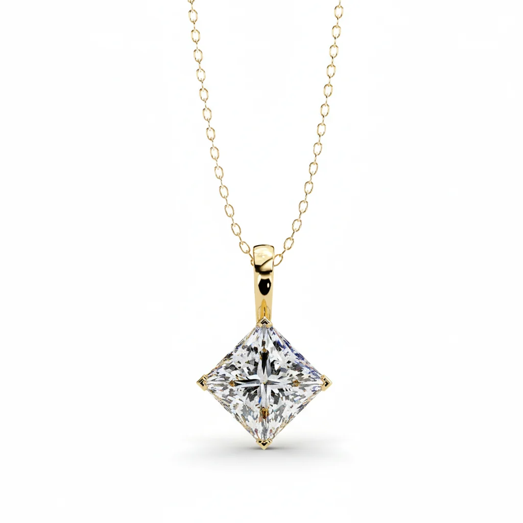 Square Solitaire Pendant