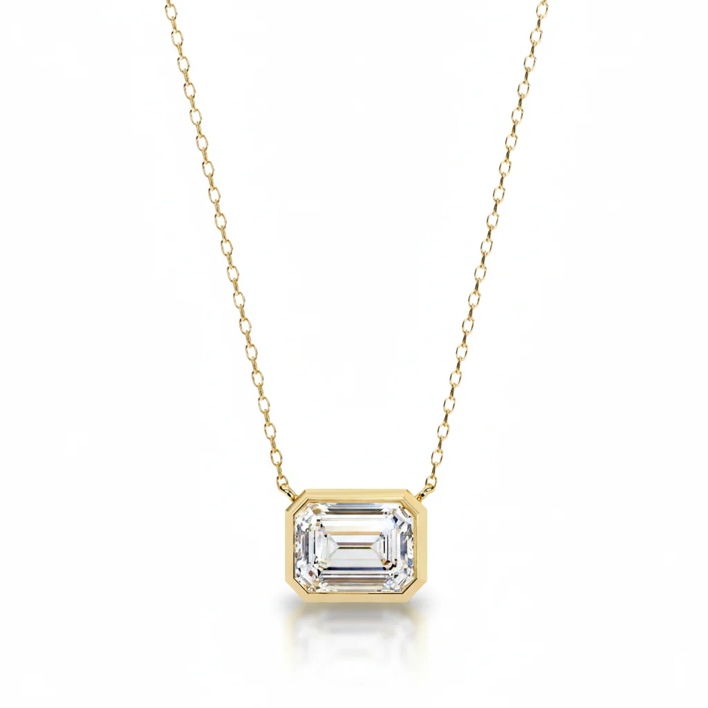 Emerald Cut Diamond Pendant