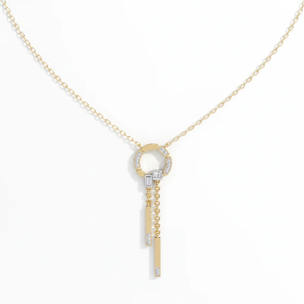 Radiant Halo Bar Necklace
