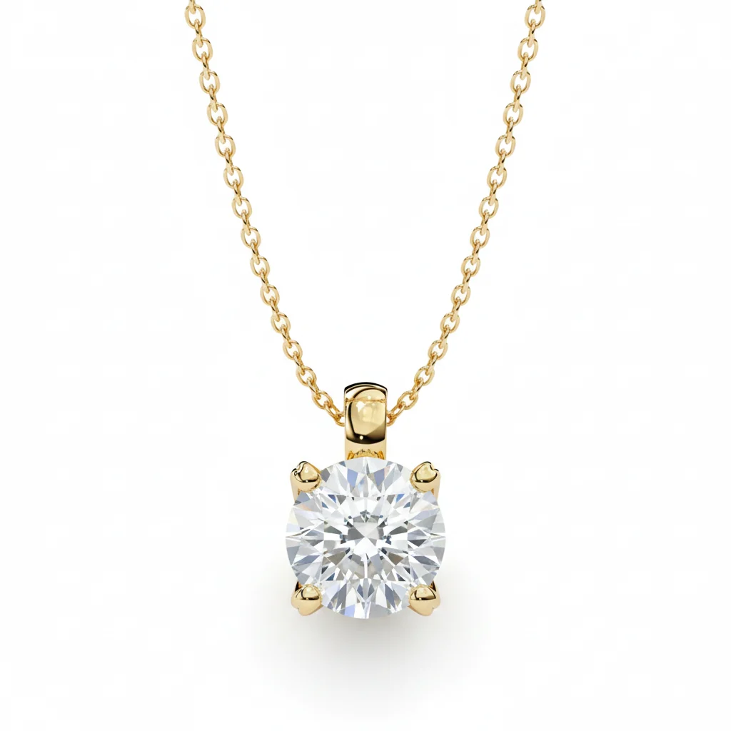 Diamond Solitaire Charm Pendant