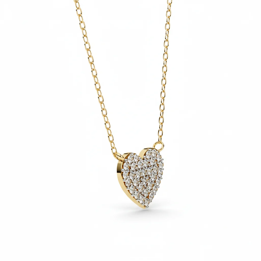 Pave Diamond Heart Pendant