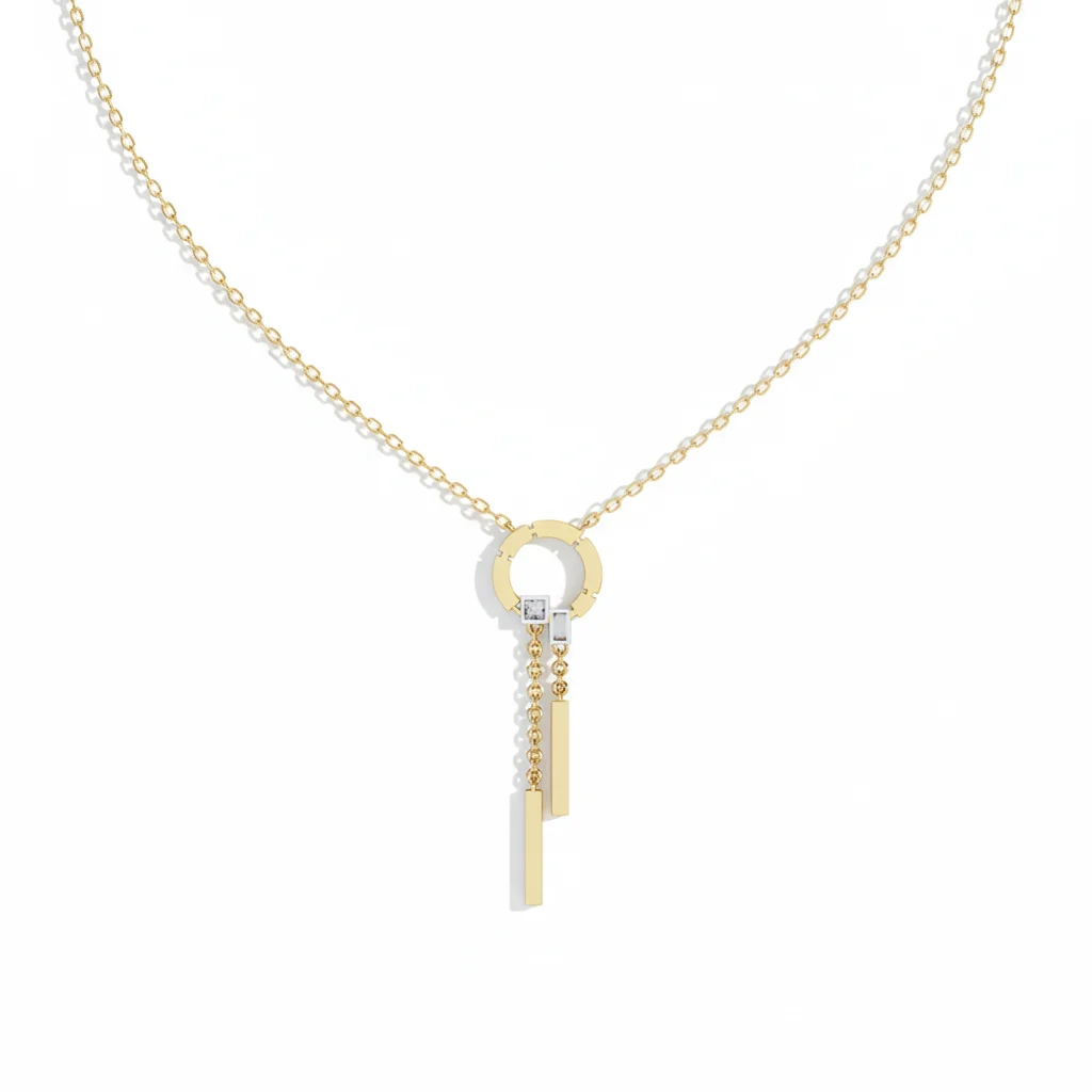 Radiant Halo Bar Necklace