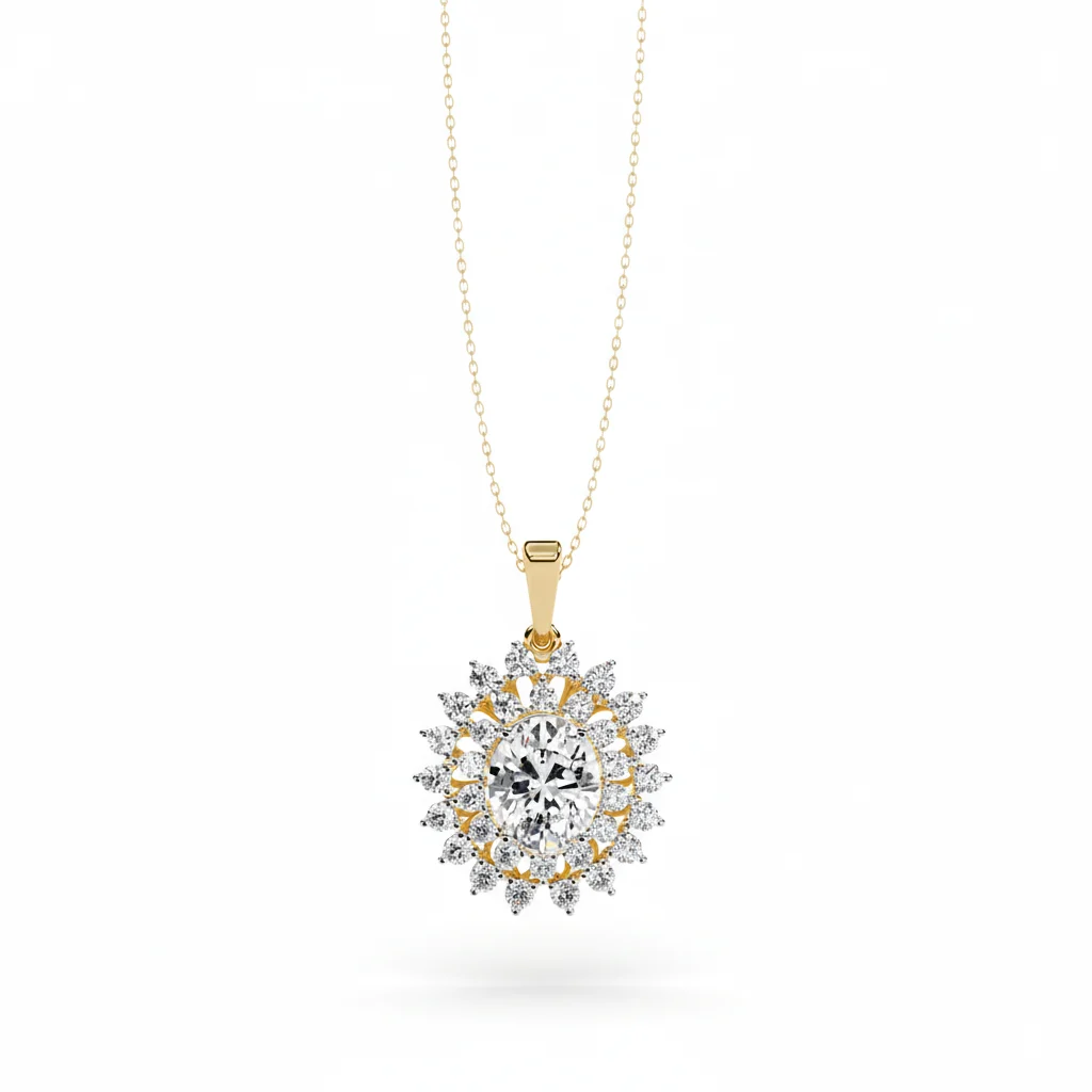 Star Burst Diamond Necklace
