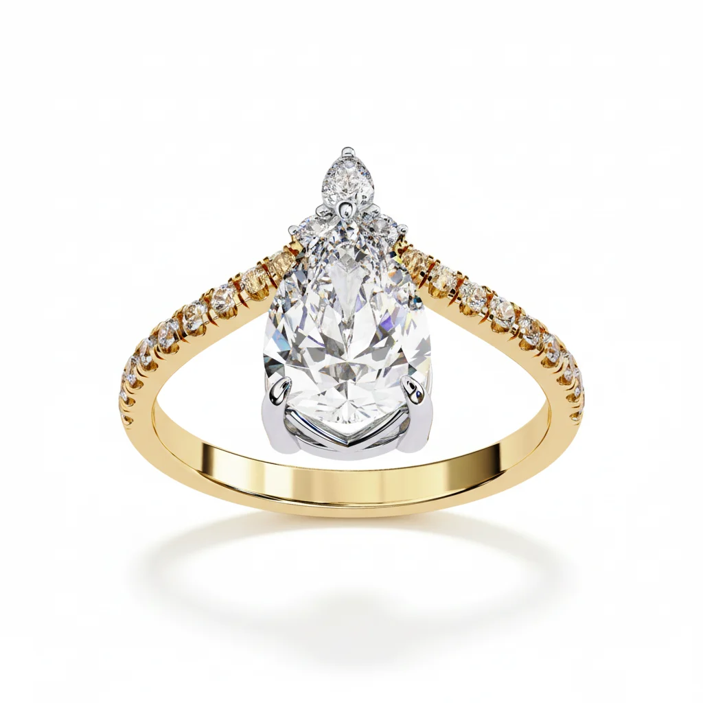 Pear Diamond Pave Ring