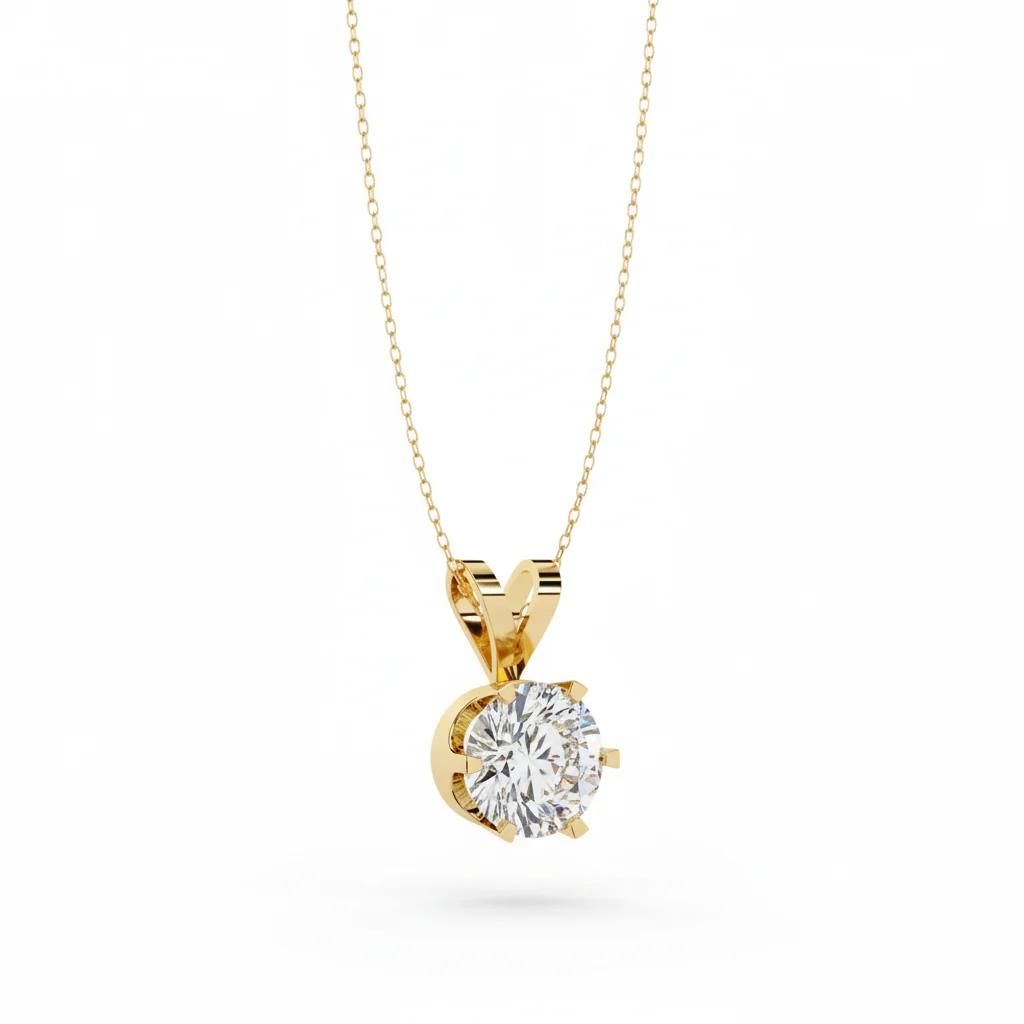 Round Solitaire Diamond Pendant