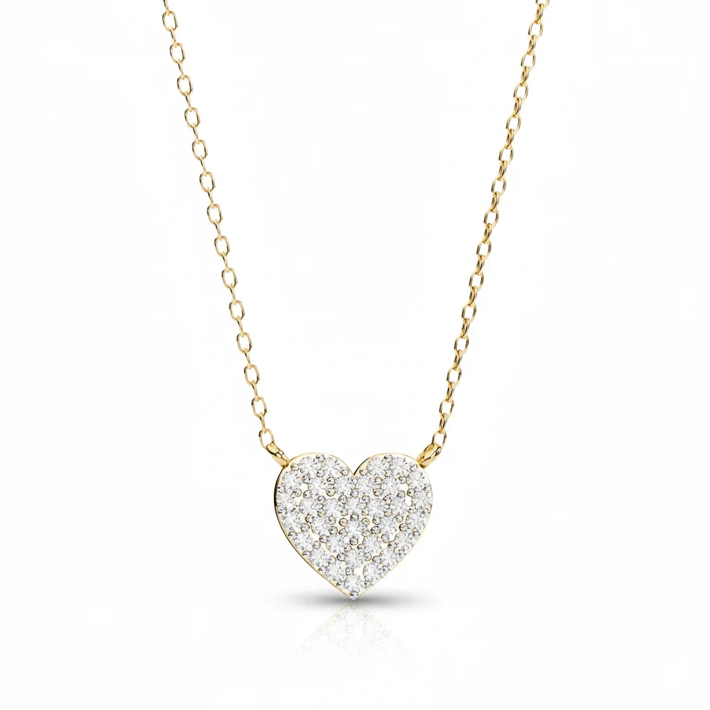 Pave Diamond Heart Pendant