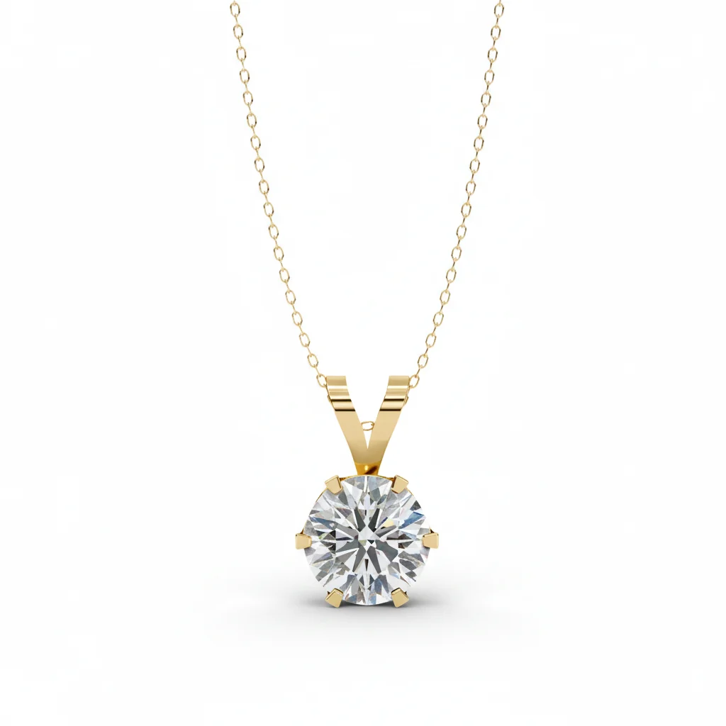 Round Solitaire Diamond Pendant