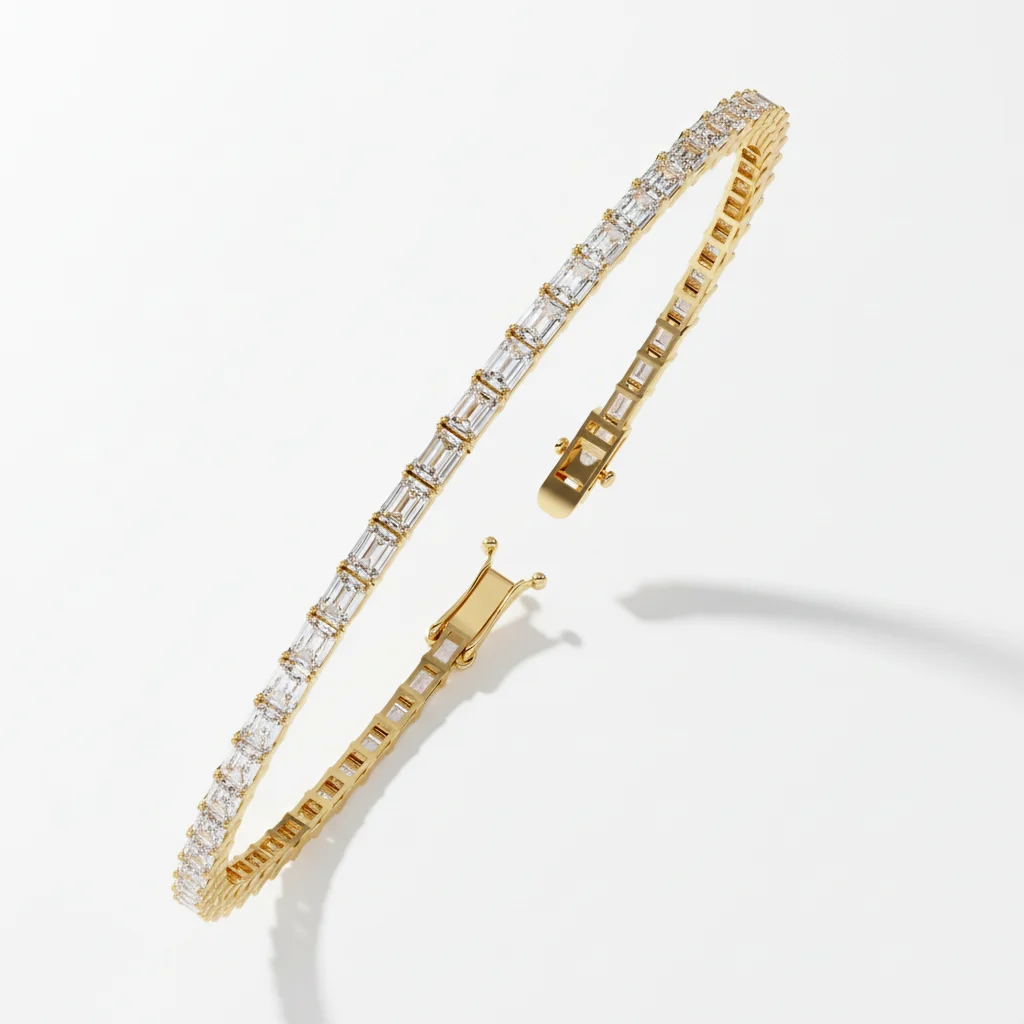 Baguette Line Diamond Bracelet