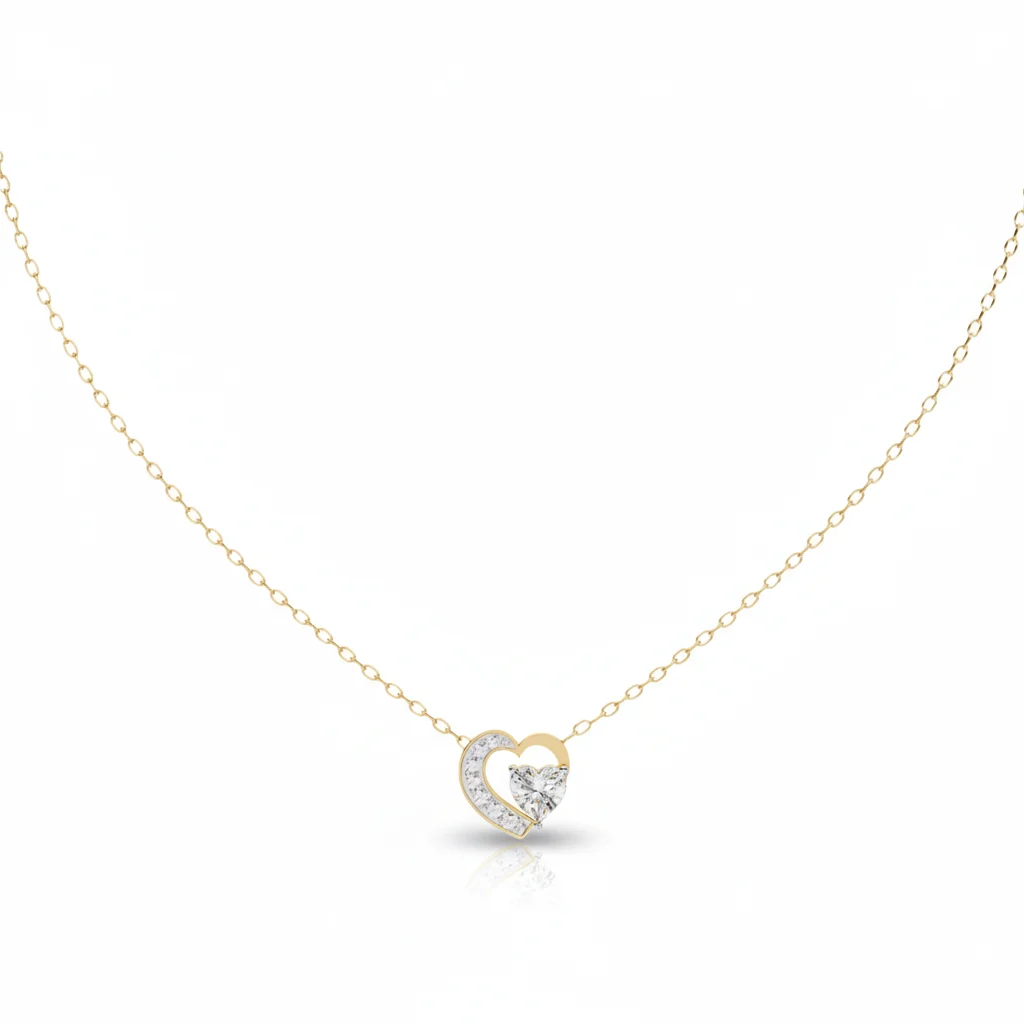 Heart shaped diamond pendant